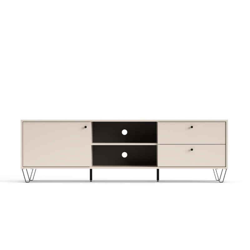 Porta TV Aldo1 con 2 cassetti anta e vani cashmere moderno