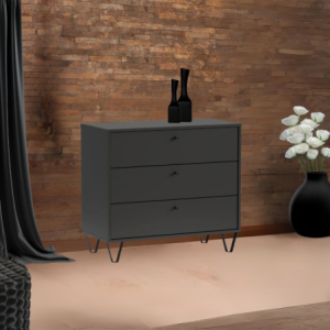 Cassettiera Aldo3 con 3 cassetti colore antracite moderna