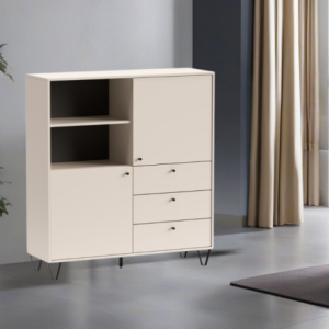 Credenza Aldo 6 con 2 ante e 3 cassetti colore cashmere moderna