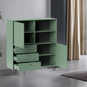 Credenza Aldo 6 verde con 2 ante e 3 cassetti elegante e capiente