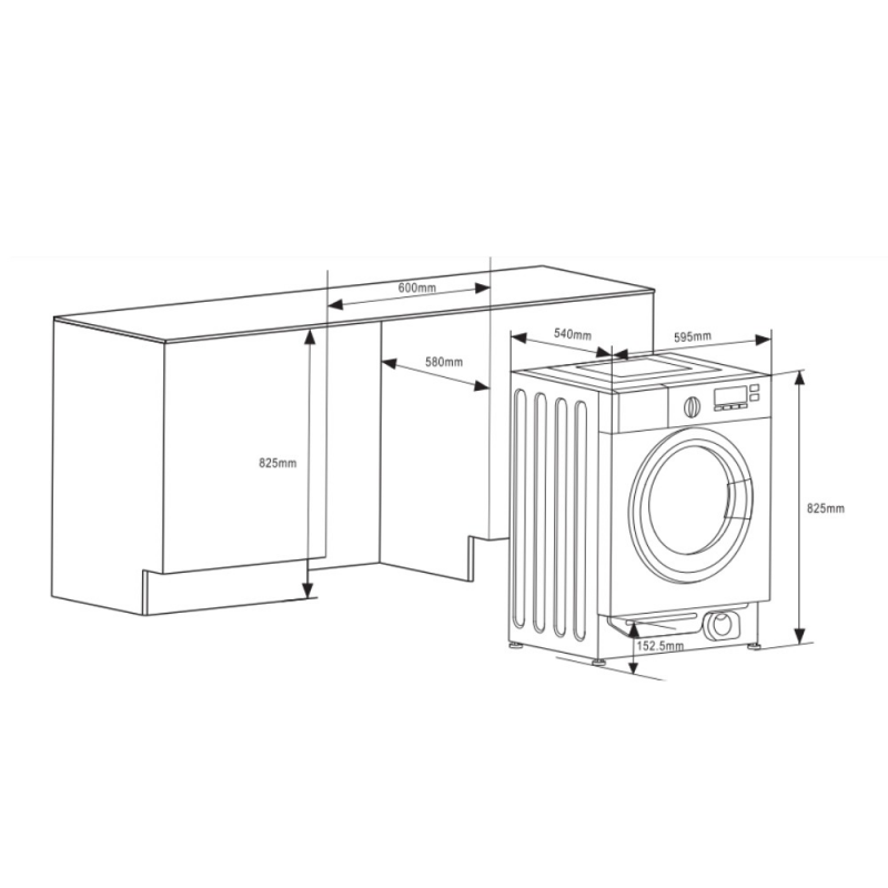 Lavatrice da incasso 9 kg 16 programmi Master Kitchen moderna