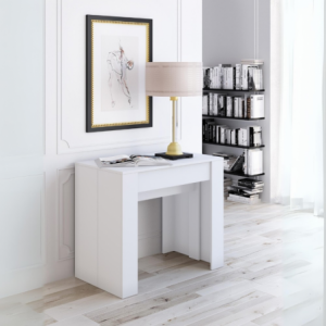 Consolle allungabile Luka con 4 allunghe colore bianco moderna