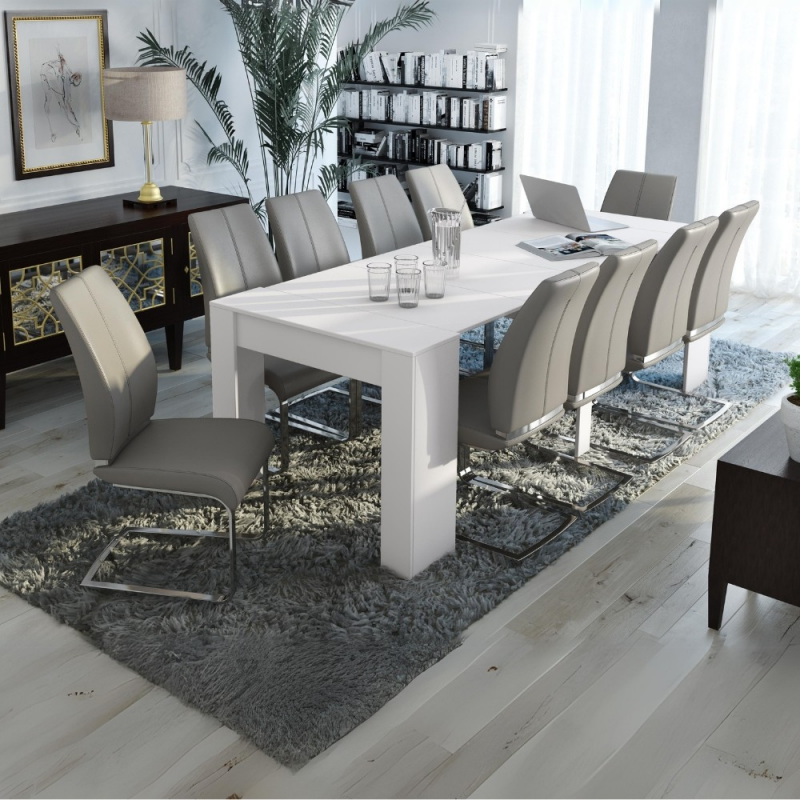 Consolle allungabile Luka con 4 allunghe colore bianco moderna