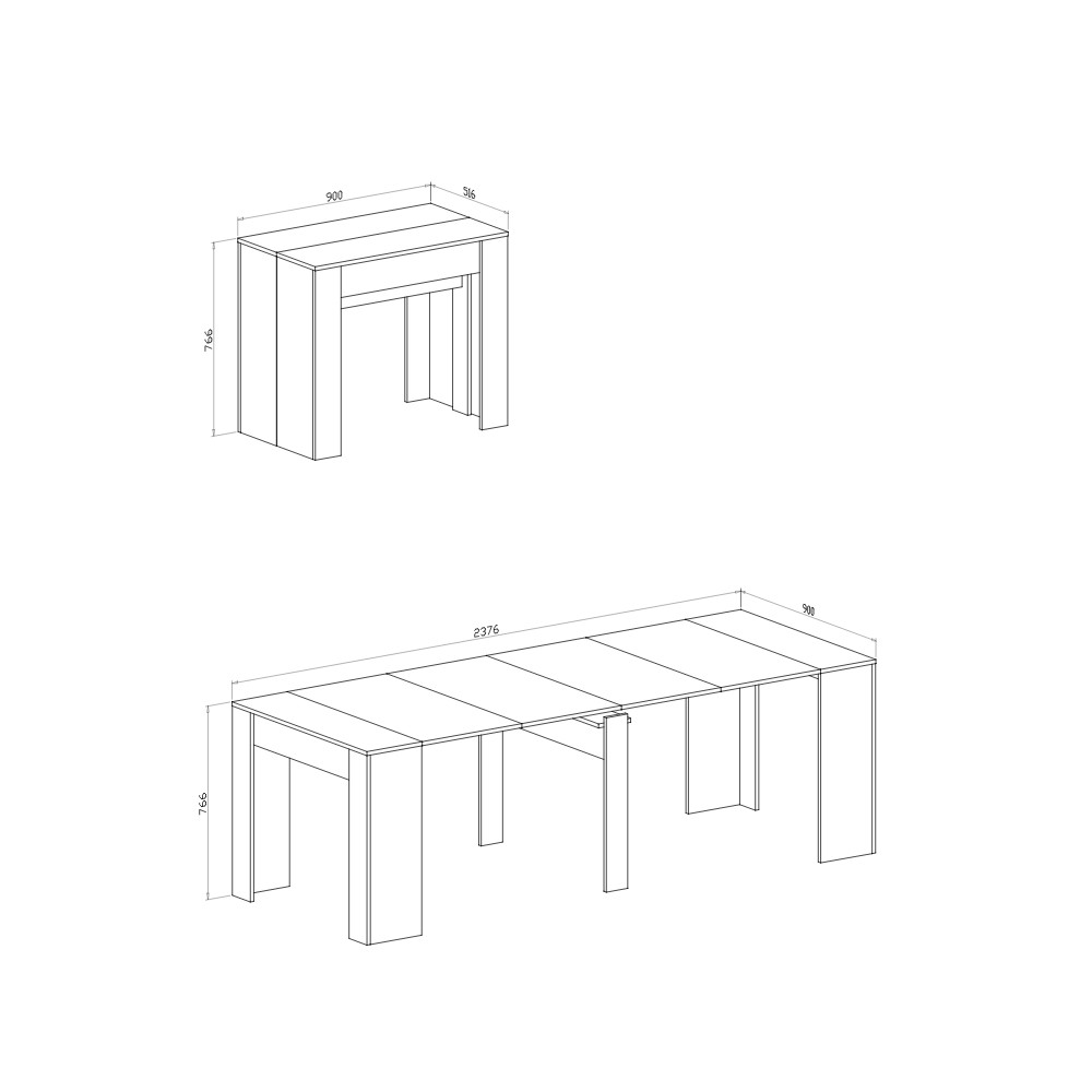 Consolle allungabile Luka nelson oak con 4 allunghe moderna e robusta