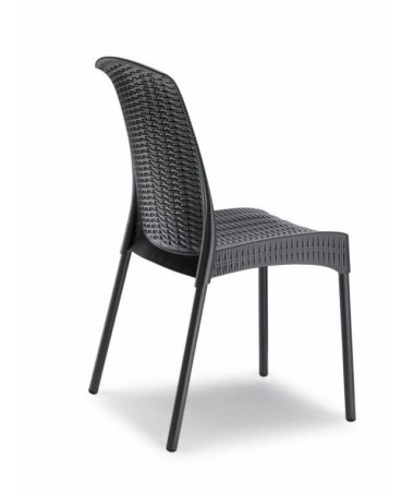 Sedia Olimpia Chair in tecnopolimero intrecciato con gambe verniciate Made in Italy - set da 6