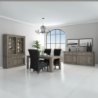Vetrina Anthony67120 2 ante vetro 3 cassetti ancona oak moderna
