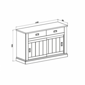 Zoom Madia Anthony 52 con 2 ante scorrevoli e 2 cassetti colore rovere wotan e anderson pine