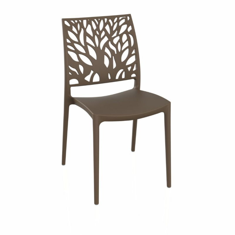 Set 4 sedie Tree polipropilene tortora fibra di vetro