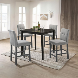 Set 2 sgabelli Alex legno grigio seduta tessuto grigio moderni