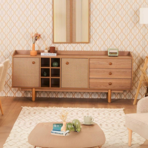 Madia Natura rovere miele effetto vimini 2 ante 3 cassetti