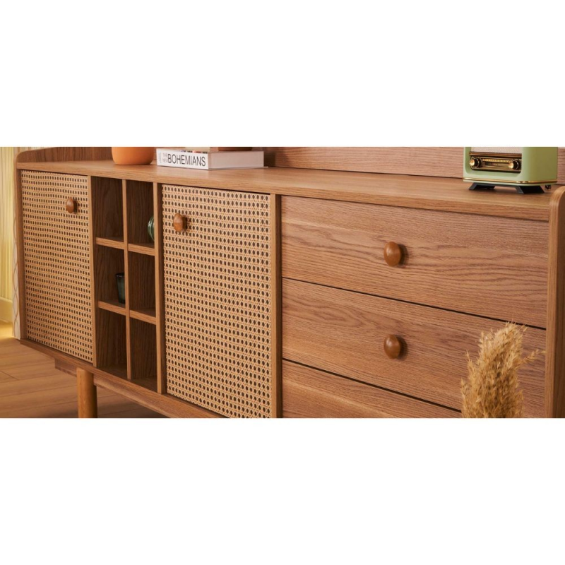 Madia Natura rovere miele effetto vimini 2 ante 3 cassetti