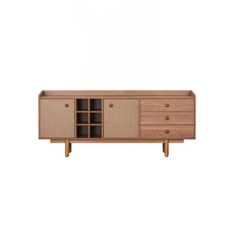 Madia Natura rovere miele effetto vimini 2 ante 3 cassetti