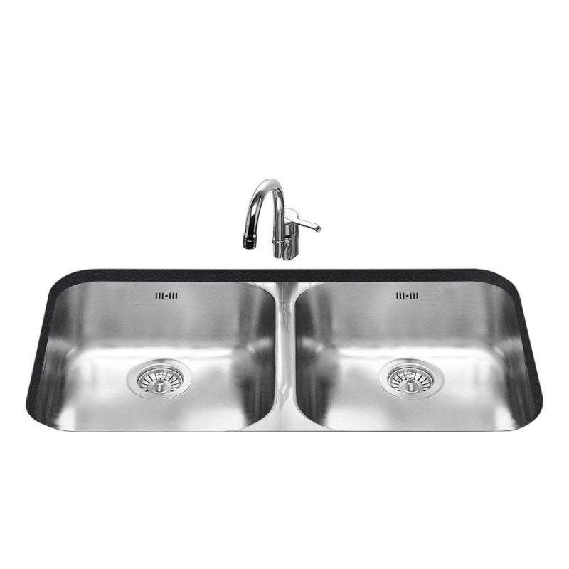 Lavello Smeg UM3434 sottotop 76x45 cm 2 vasche inox moderno