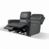Divano recliner elettrici Claus 2 posti in vera pelle colore grigio scuro