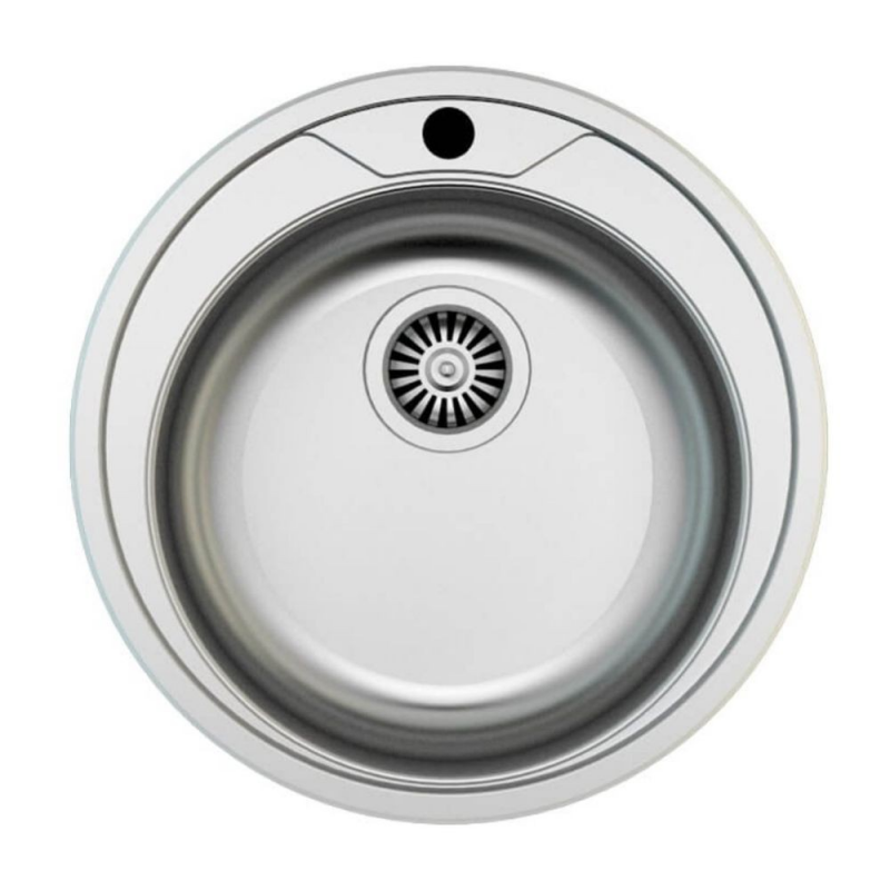 Lavello incasso SA02 inox monostampo diametro 51 cm cucina