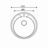 Lavello incasso SA02 inox monostampo diametro 51 cm cucina