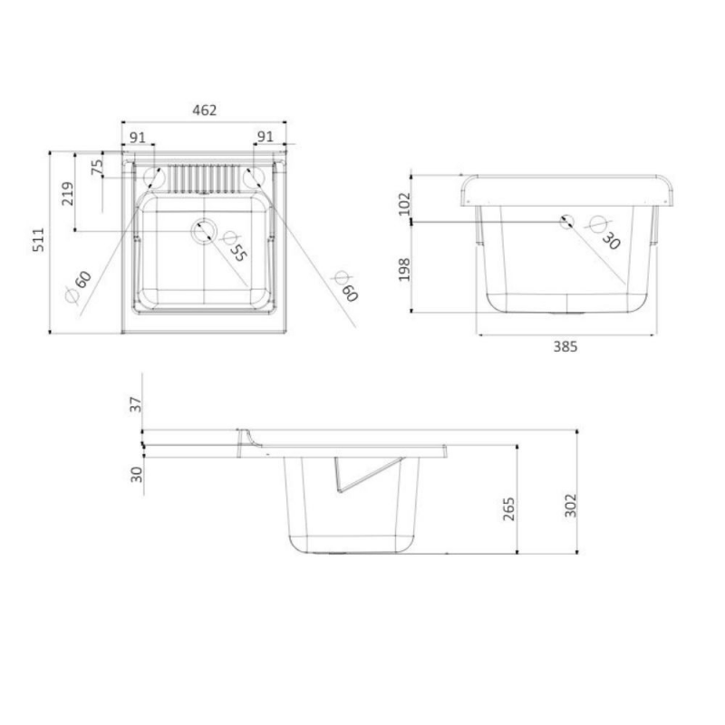 Mobile lavatoio 45 cm Bianco | levante shop