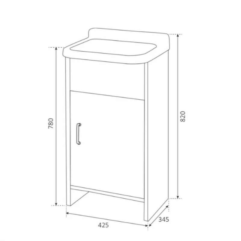 Mobile lavatoio Rocco esterno 42,5x34,5cm bianco compatto