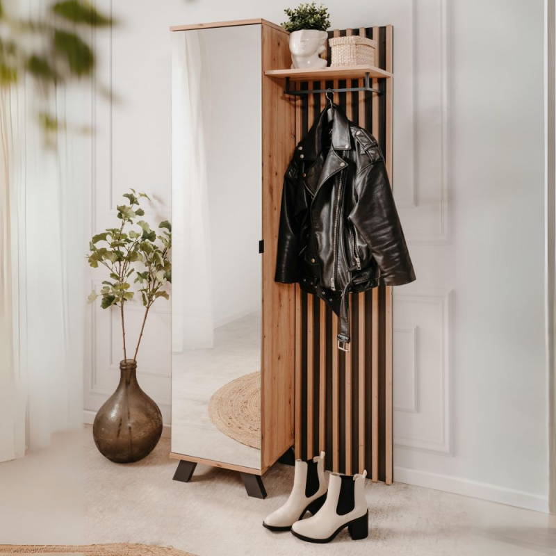 Mobile ingresso Medan 42A cannettato quercia antracite con specchio