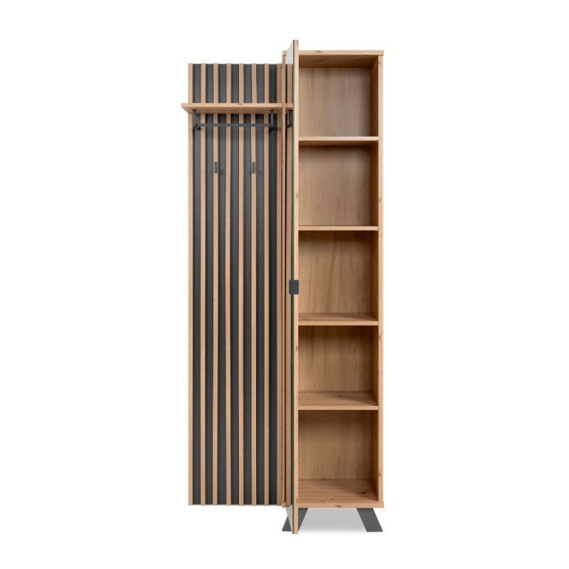 Mobile ingresso Medan 42A cannettato quercia antracite con specchio