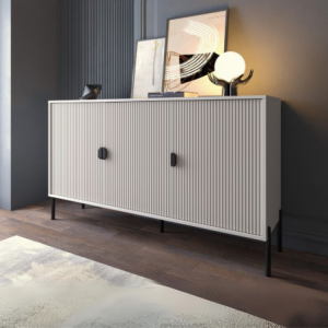 Madia Lotus 3 ante cashmere opaco cannettate piedini neri