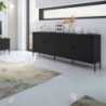 Madia Lotus 4 ante nero opaco cannettate moderna con piedini