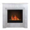 Camino a bioetanolo da terra BELLINI in legno effetto Marmo Bianco Made in Italy L96 x P35 x H96