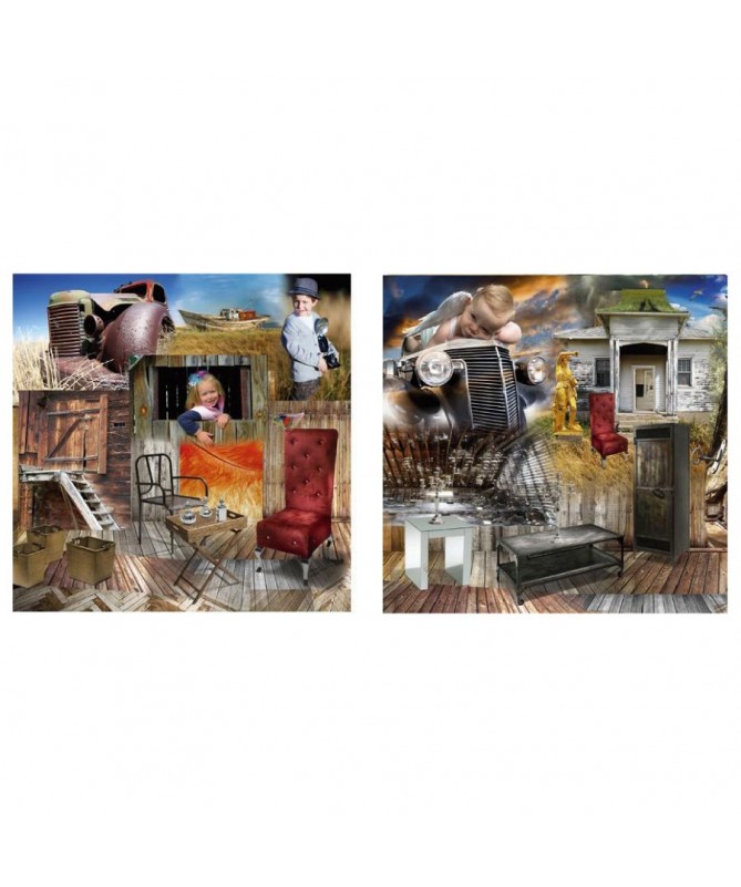 Quadro stampa astratto bambini 2 assortiti