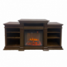 Camino elettrico caminetto da terra BIDEN in legno Noce L179 x P48 x H80,6
