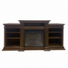 Camino elettrico caminetto da terra BIDEN in legno Noce L179 x P48 x H80,6