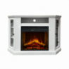 Camino elettrico caminetto da terra MADISON in legno Bianco L126 x P78 x H80,5