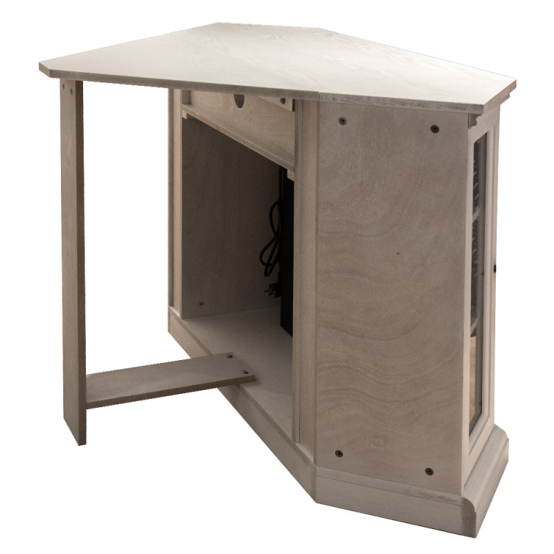 Camino elettrico caminetto da terra MADISON in legno Bianco L126 x P78 x H80,5