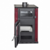 Stufa A Legna Con Forno 27,6Kw Termostufa boiler 38lt Elsa Rossa