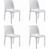 Sedia set 4 pz in resina impilabile made in Italy design per interno esterno SOFIA Bianca