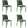 Sedia set 4 pz in resina impilabile made in Italy design per interno esterno SOFIA Verde Salvia