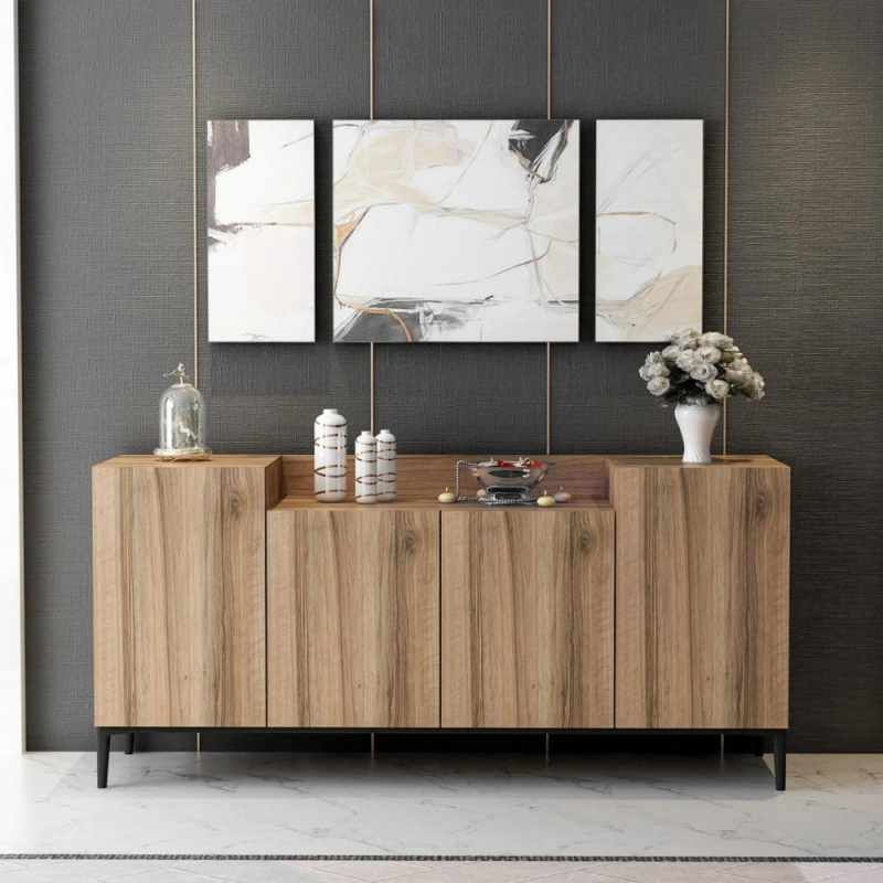 Madia Ellaria 4 ante noce 160x42x75h design moderno e capiente