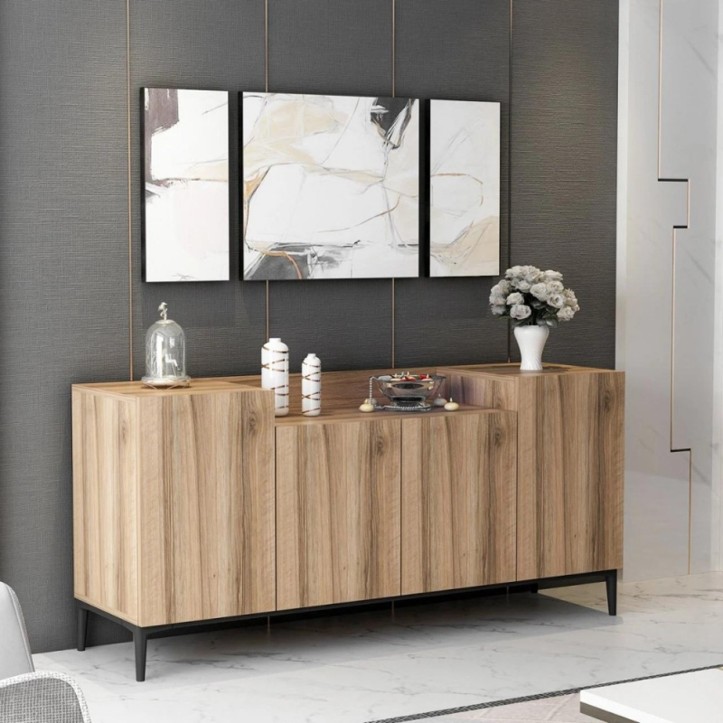 Madia Ellaria 4 ante noce 160x42x75h design moderno e capiente
