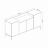 Madia Ellaria 4 ante noce 160x42x75h design moderno e capiente