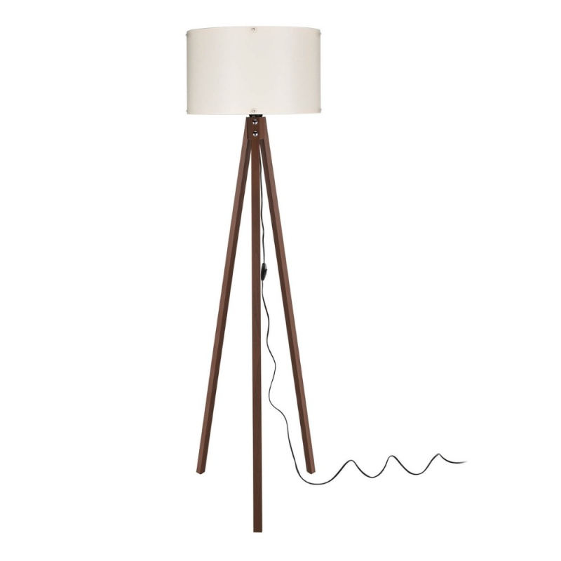 Lampada da terra Aden ASZ1460 noce e tessuto crema elegante