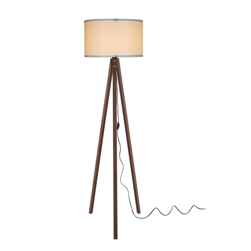 Lampada da terra Aden ASZ1460 noce e tessuto crema elegante
