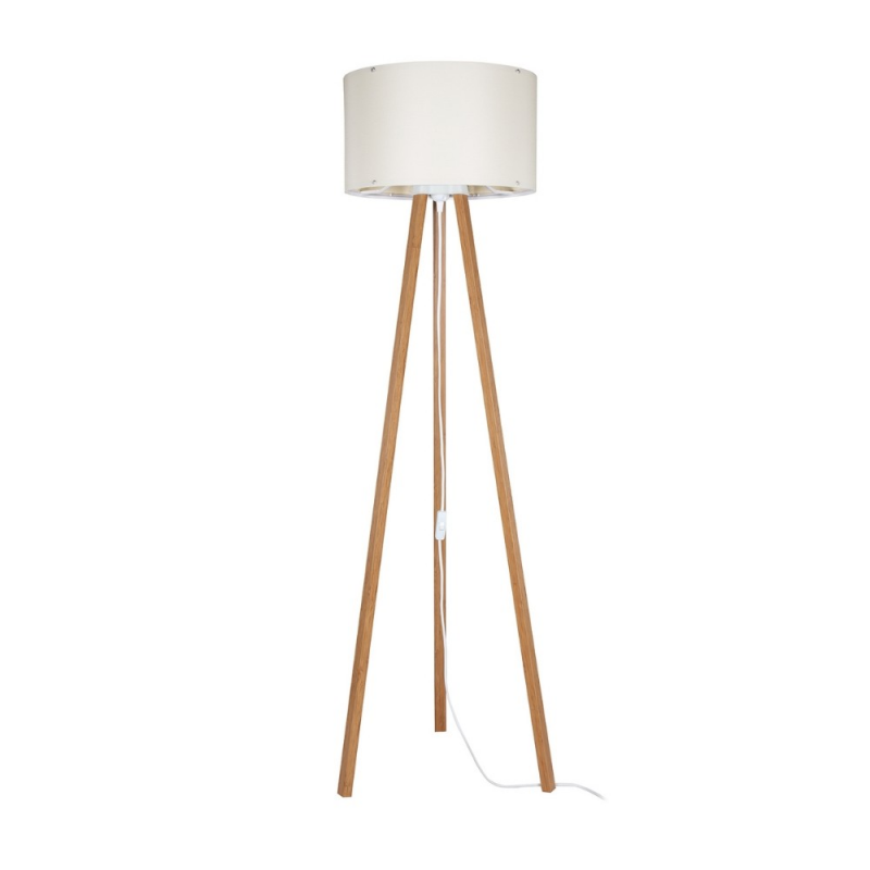 Lampada da terra Piko ASZ1664 rovere e tessuto crema elegante