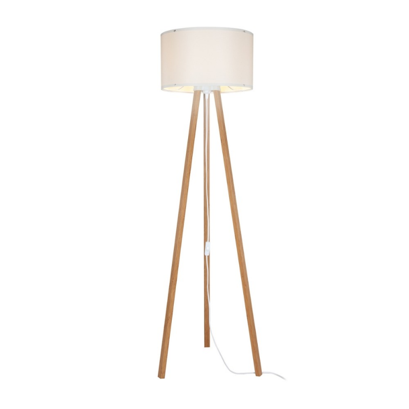 Lampada da terra Piko ASZ1664 rovere e tessuto crema elegante
