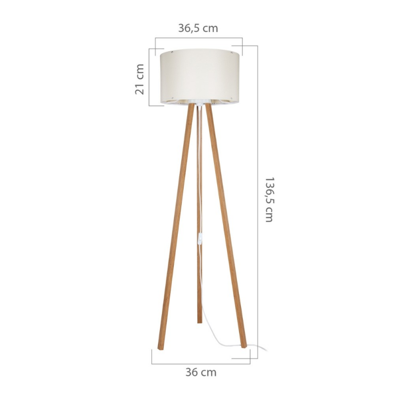 Lampada da terra Piko MDL5134 tessuto nero moderna elegante
