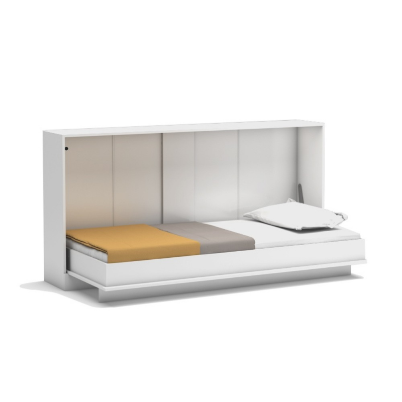 Letto singolo a scomparsa Life orizzontale bianco salvaspazio
