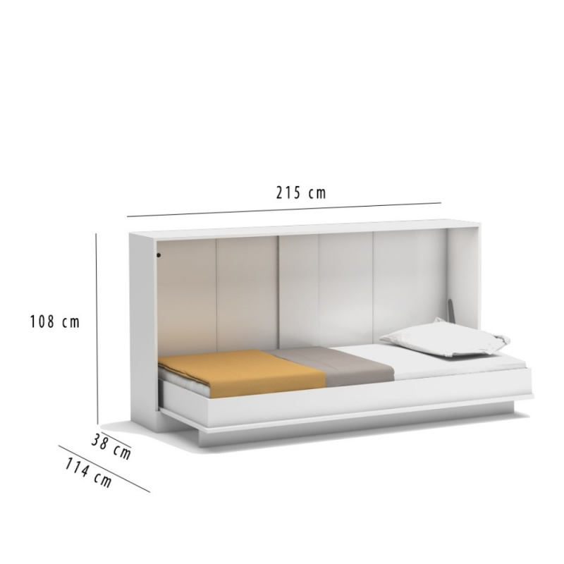 Letto singolo a scomparsa Life orizzontale bianco salvaspazio