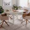 Tavolo allungabile Houston 80B bianco sabbia 120x75x80 cm moderno