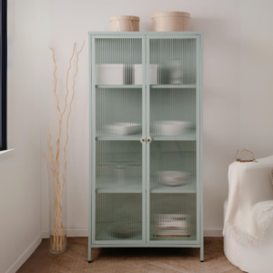 Vetrina Milton 52A acciaio laminato 2 ante vetro verde menta