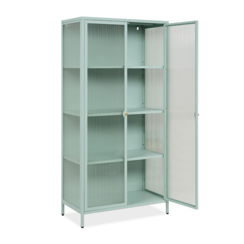 Vetrina Milton 52A acciaio laminato 2 ante vetro verde menta