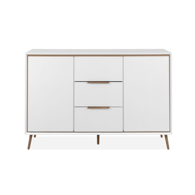 Madia Arona 01B 2 ante 3 cassetti bianco quercia moderna