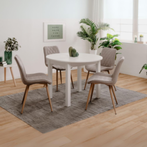 Tavolo rotondo allungabile Coburg 100 bianco – Praticità e stile